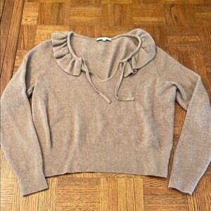Madewell Ruffled Tan Sweater size large